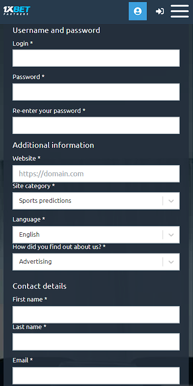 Registrarse en 1xBet - cómo hacerse socio