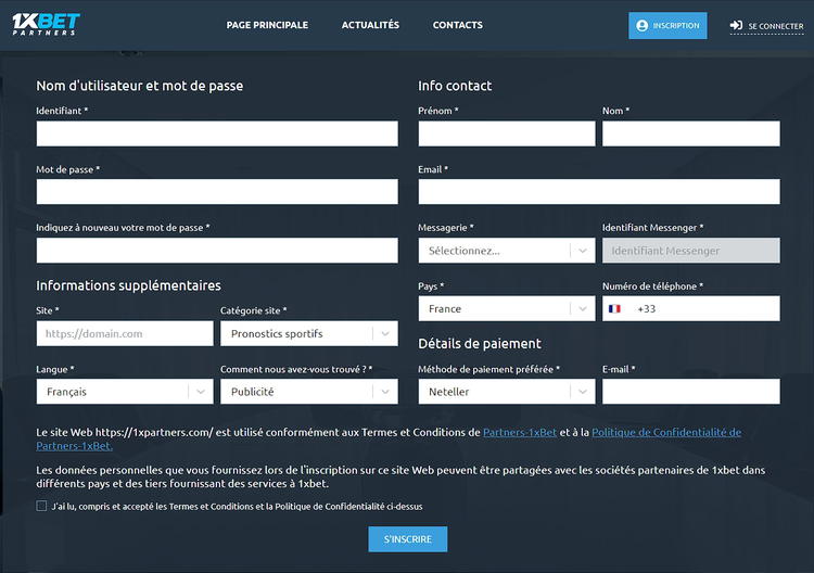 devenir partenaire de 1xBet